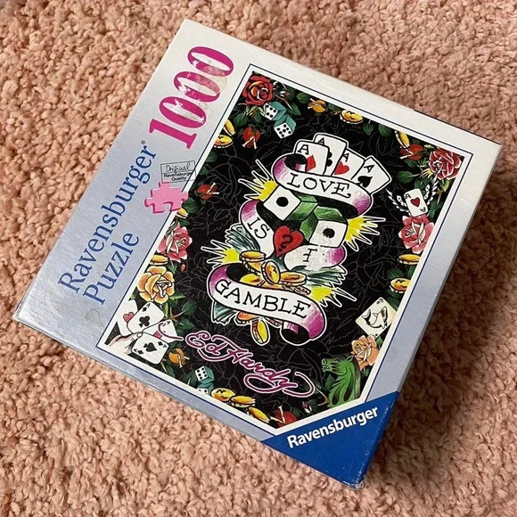 Ed Hardy Rare Y2k Puzzle by Ravensburger 🎲 “Love is a Gamble” - Picture 4 of 7